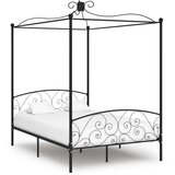  Okvir za krevet s nadstrešnicom crni metalni 140 x 200 cm | shoptok.hr
