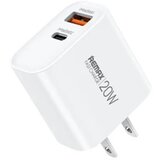 Remax Strujni Fast punjac Kiddy 1xUSB3.0+1 xTIP C 20W RP-U120, beli