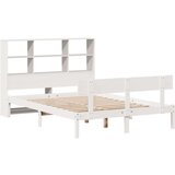 vidaXL Knjižna postelja brez vzmetnice bela 120x200 cm trdna borovina | Shoptok.si