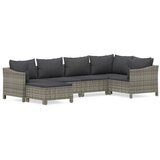 Maison Chic Seti vrtnega pohištva - Vrtna garnitura - Vrtni pohištvo set 6-delna z blazinami siv poli ratan, (21808225) | Shoptok.si