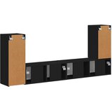  Set TV komoda 4 pcs Crna Konstruirano drvo | shoptok.hr