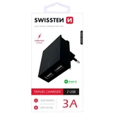 punjač za AC220, 2xUSB, 3.1A, SMART IC, držač, crni