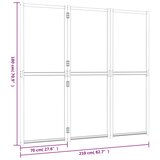 Sobna pregrada s 3 panela krem bijela 210 x 180 cm | shoptok.hr
