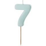 PARTY DECO svečka za rojstni dan številka 7, svetlo modra, velikost 5,5 cm | Shoptok.si