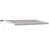 Ručna zlačivna tenda s LED diodama Svijetlo siva 4 × 3 m - Bijeli Svjetlosiva 4 × 3 m | shoptok.hr