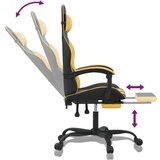  Gaming stol z oporo za noge črno in zlato umetno usnje, (20699164) | Shoptok.si