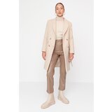Trendyol Stone Belted Wool Cachet Coat | shoptok.hr