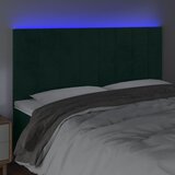  LED uzglavlje tamnozeleno 200x5x118/128 cm baršunasto | shoptok.hr