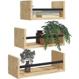  3-dijelni set zidnih polica boja hrasta konstruirano drvo | shoptok.hr
