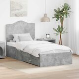  Krevetna konstrukcija s ladicama Betonski sivi 100 x 200 cm | shoptok.hr