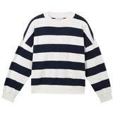 Tom Tailor Sweater majica mornarsko plava / bijela