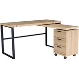 Venda pisalna miza kovina, leseni material črna, barve hrasta | Shoptok.si