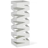 Evviva posoda za dežnik Zig Zag 15,5x15,5xh49cm, kvadratna, bela, kovina | Shoptok.si