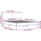 vidaXL Okvir kreveta crni 120 x 200 cm od konstruiranog drvo i metal | shoptok.hr