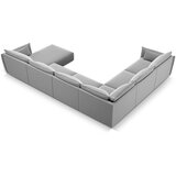 Mazzini Sofas Svetlo siva žametna kotna sedežna garnitura v obliki črke "U" (levi kot) Vanda – | Shoptok.si