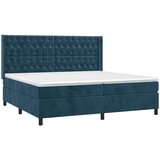  box spring s madracem LED tamnoplavi 200x200 cm baršun | shoptok.hr
