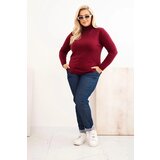 Kesi Włoski Plus Size women's sweater made of viscose in a classic cut red | Shoptok.si