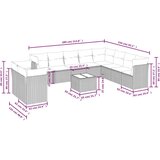 vidaXL 11-dijelni set vrtnih sofa poliratan s jastucima svijetlosivi | shoptok.hr