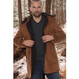 Dewberry PLT8399 SUEDE LOOK MEN'S COAT-PLAIN CAMEL Cene