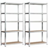 AKORD Komplet 2 Kovinskih Regalov, Srebrna, (5000332529) | Shoptok.si