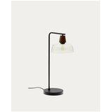 Kave Home Zelena/u tamnoj prirodnoj boji stolna lampa sa staklenim sjenilom (visina 55 cm) Silex – | shoptok.hr
