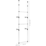 vidaXL Teleskopski garderobni sistem s palicami iz aluminija | Shoptok.si