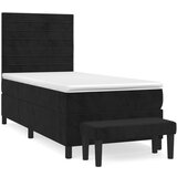  The Living Store Box spring postelja z vzmetnico črna 80x200 cm žamet - Box Spring Postelja, (21489256) | Shoptok.si