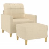  Fotelja s tabureom krem 60 cm od tkanine | Eponuda.com