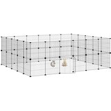  Kavez za ljubimce s 44 panela i vratima crni 35 x 35 cm čelični | shoptok.hr