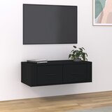 vidaXL Viseča TV omarica črna 80x36x25 cm inženirski les | Shoptok.si