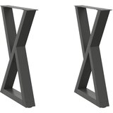 Furnova Noge jedilne mize 2 kosa Antracit 50x(72-73,3) cm Jeklo, (21946489) | Shoptok.si