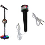 Lean Toys dječji mikrofon sa stalkom za karaoke i svjetlosnim efektima – crni | shoptok.hr