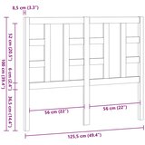  Uzglavlje za krevet sivo 126 x 4 x 100 cm od masivne borovine | shoptok.hr