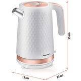 Berdsen BD-705 električno kuhalo za vodo 1,7 L 2200 W – kovinsko, 360° baza, bela-bakrena | Shoptok.si
