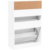 Ormarić za cipele s 2 preklopne ladice bijeli 80 x 34 x 116 cm | shoptok.hr