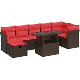  8-dijelni set vrtnih sofa od poliratana s jastucima smeđi | Eponuda.com
