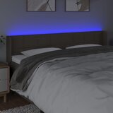  LED uzglavlje smeđesivo 203x16x78/88 cm od tkanine | shoptok.hr