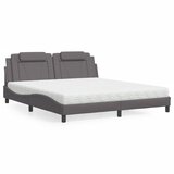  Krevet Viana s madracem sivi 180 x 200 cm od umjetne kože | shoptok.hr