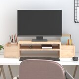 vidaXL Stojalo za zaslon 100x27,5x15 cm trdna borovina | Shoptok.si
