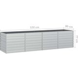 vidaXL Povišena vrtna gredica 320 x 80 x 77 cm pocinčani čelik srebrna | shoptok.hr