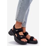 Boto Fabric Lightweight Platform Sandals Black Deniffia | shoptok.hr