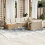 vidaXL 10-dijelni set vrtnih sofa s jastucima bež od poliratana | shoptok.hr