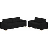  Dvodijelni set sofa s jastucima, crna tkanina | Eponuda.com