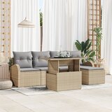 vidaXL 6 Dijelni Vrtni Sofa Set s Jastučićima Bež Poli Ratan Cijene