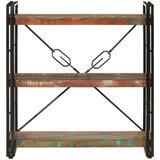  Regal za knjige s 3 razine 77x30x80cm obnovljeno drvo i željezo | shoptok.hr