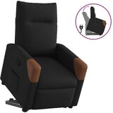  Naslonjač na podizanje od tkanine crni | shoptok.hr