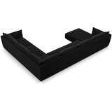 Mazzini Sofas Črna žametna kotna sedežna garnitura v obliki črke "U" (desni kot) Vanda – | Shoptok.si