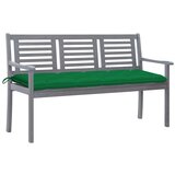 The Living Store Vrtna klop za 3 osebe z blazino 150 cm siv evkaliptusov les - Klop, (21463212) Cene
