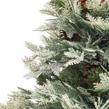  Osvetljena novoletna jelka s storži zelena 150 cm PVC in PE, (20670634) | Shoptok.si