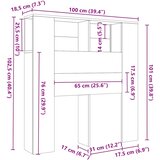  Uzglavlje s ormarićem siva boja betona 100 x 18,5 x 102,5 cm | shoptok.hr